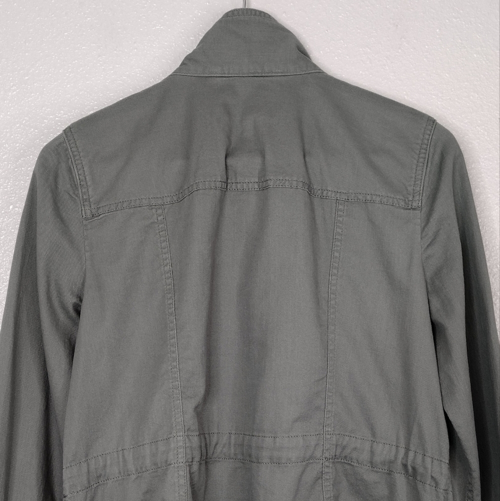 NWOT Talbots Embroidered Full Zipper Snap Button Long Sleeve Utility Jacket - Picture 6 of 16